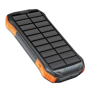 باور بانك شمسي Promate SolarTank-10PDQi بسعة 10000mAh مع USB-C PD بقدرة 20W وشحن Qi بقدرة 10W وإضاءة LED - أسود - Thumbnail 10
