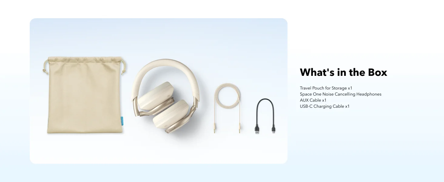 Anker Soundcore Space One ANC Headphones, 2X Voice Reduction, 40H ANC, Bluetooth 5.3, White - Image 17