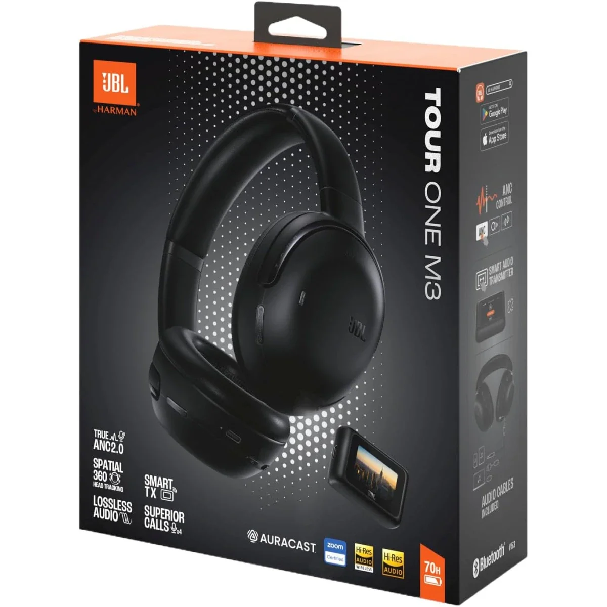 JBL Tour One M3 Smart Tx Wireless Over-Ear Noise Cancelling Headphones, Black