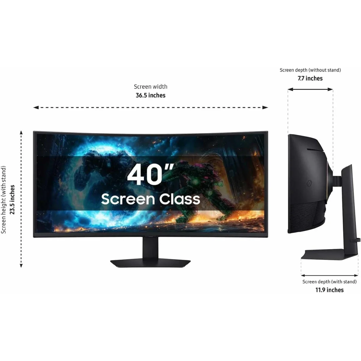 Samsung Odyssey G7 G75F 40-Inch Curved WUHD 180Hz Gaming Monitor - Thumbnail 2