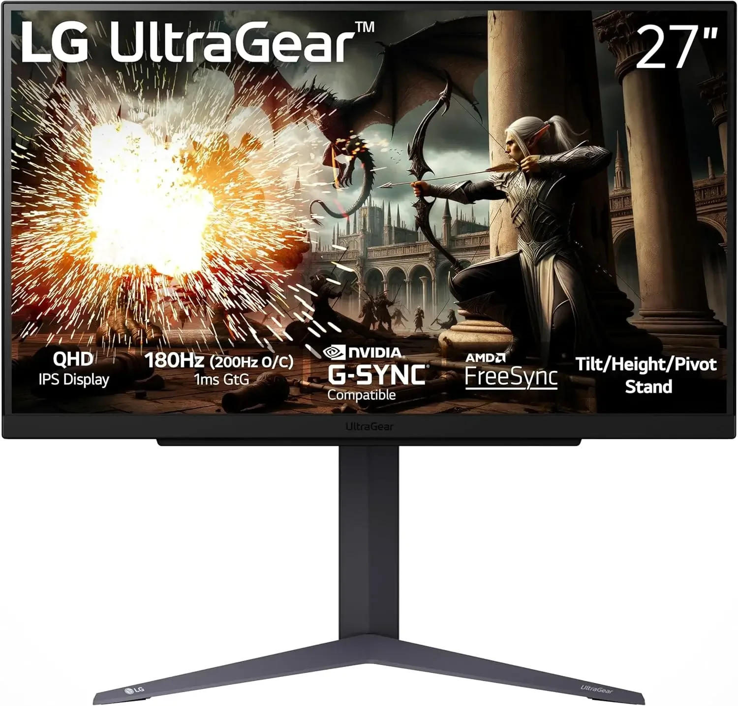 LG 27GS75Q-B 27-inch QHD 2K IPS Gaming Monitor 180Hz 1ms - Image 1