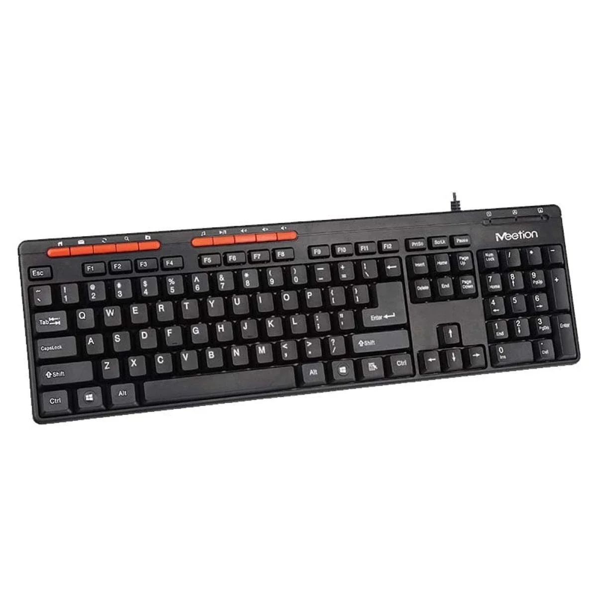 Meetion K600M Wired USB Multimedia Keyboard - Black