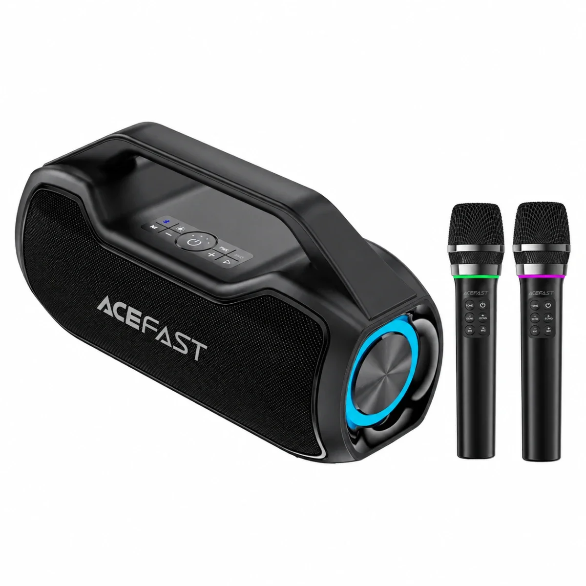 ACEFAST K14 120W Portable Wireless Karaoke Speaker with 2 Microphones - Black - Image 3