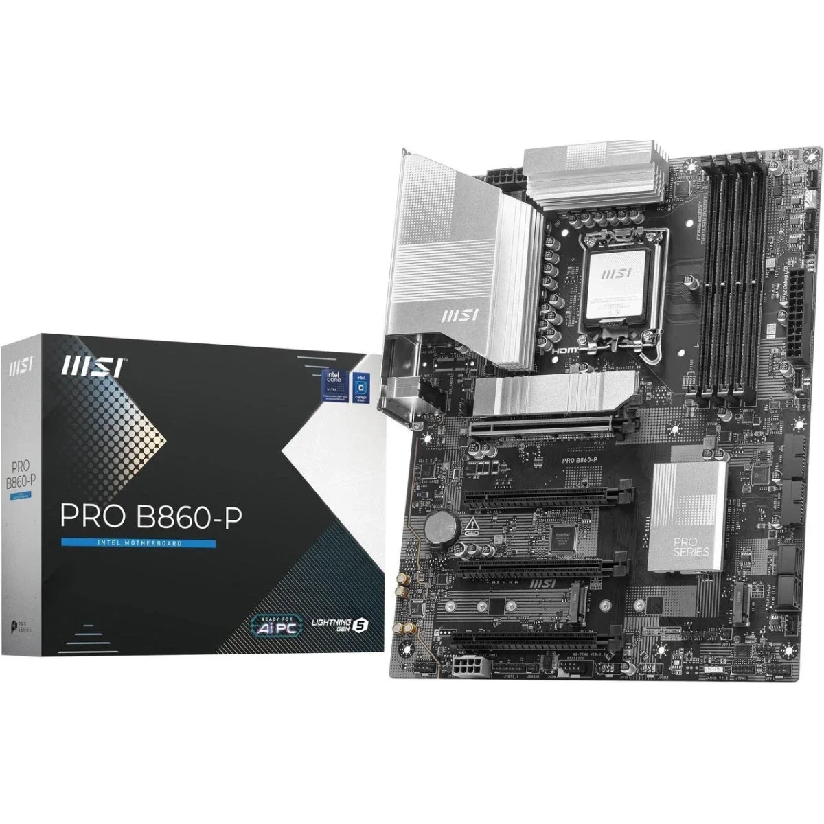 لوحة أم MSI PRO B860-P DDR5 ATX بمقبس LGA 1851 وشريحة Intel B860 و3 منافذ M.2 وPCIe 5.0 - Image 1