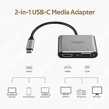 Promate MediaHub-C2 USB-C to HDMI & VGA Adapter 4K Aluminium Dual Display - Image 9