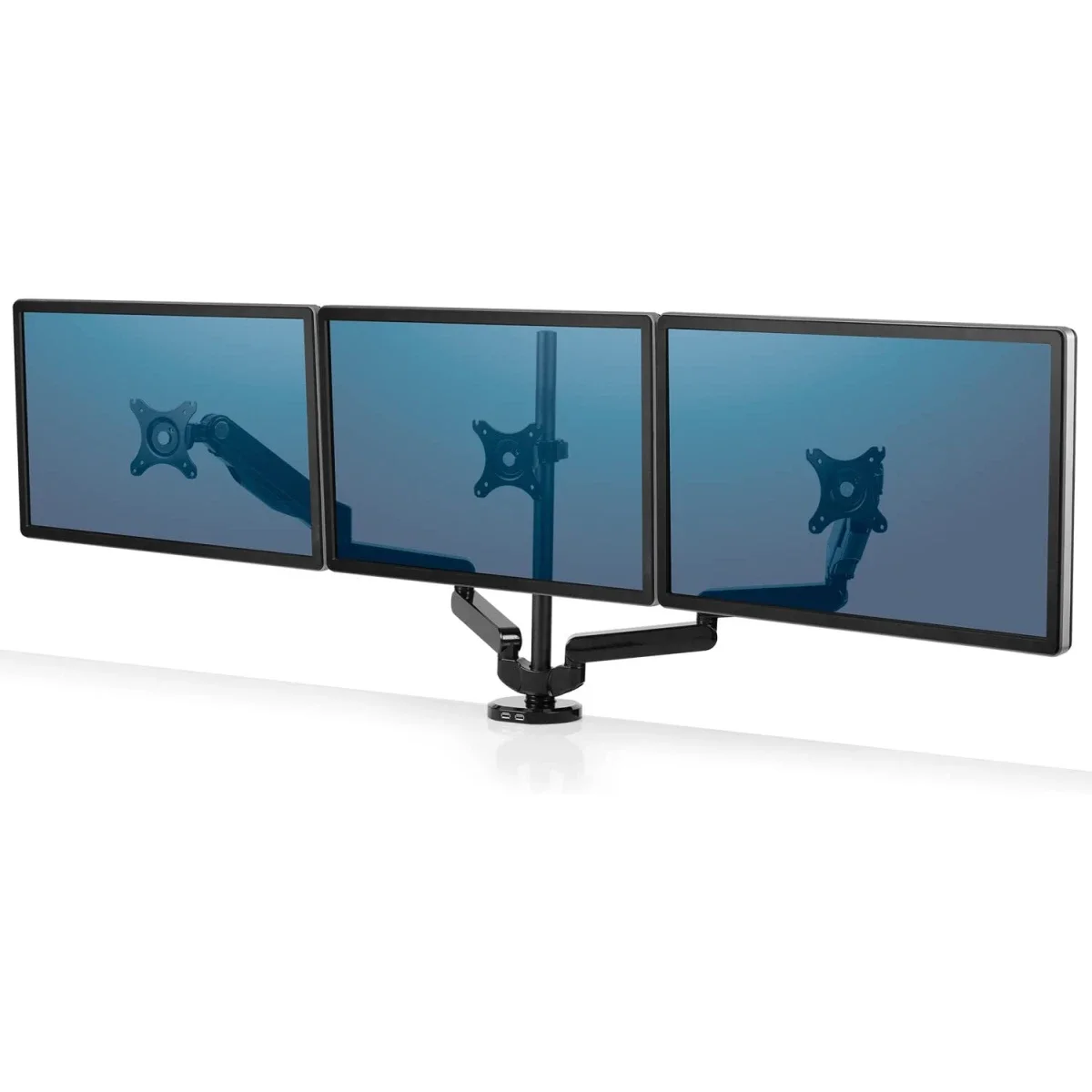 حامل شاشات ثلاثي قابل للتعديل Fellowes Platinum Series أسود