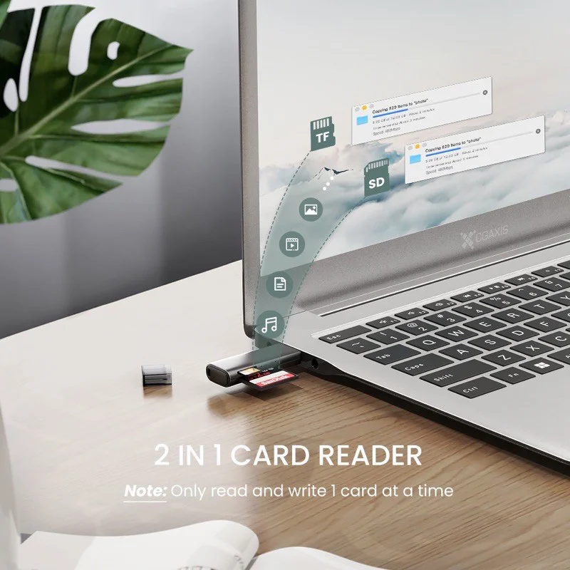 قارئ بطاقات ذاكرة Ugreen 60722 متعدد الوظائف USB 3.0 لبطاقات SD وMicroSD - Thumbnail 12