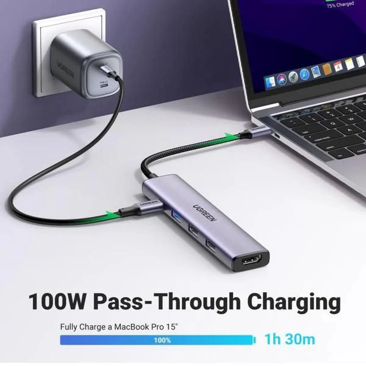 Ugreen Revodok 105 5-in-1 USB-C Hub with 100W PD and 4K HDMI - Thumbnail 2