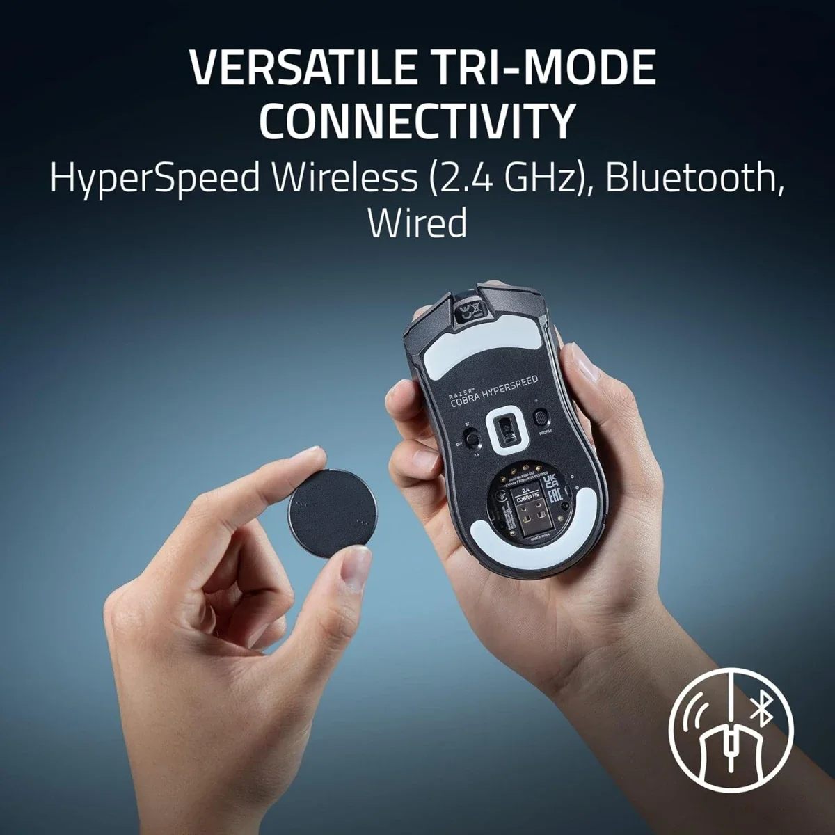 ماوس ألعاب Razer Cobra HyperSpeed لاسلكي بمستشعر 26000 DPI - Thumbnail 6