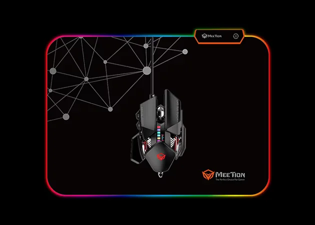 Meetion PD120 Rubber Gaming Mouse Pad with RGB LED Lighting - Thumbnail 3