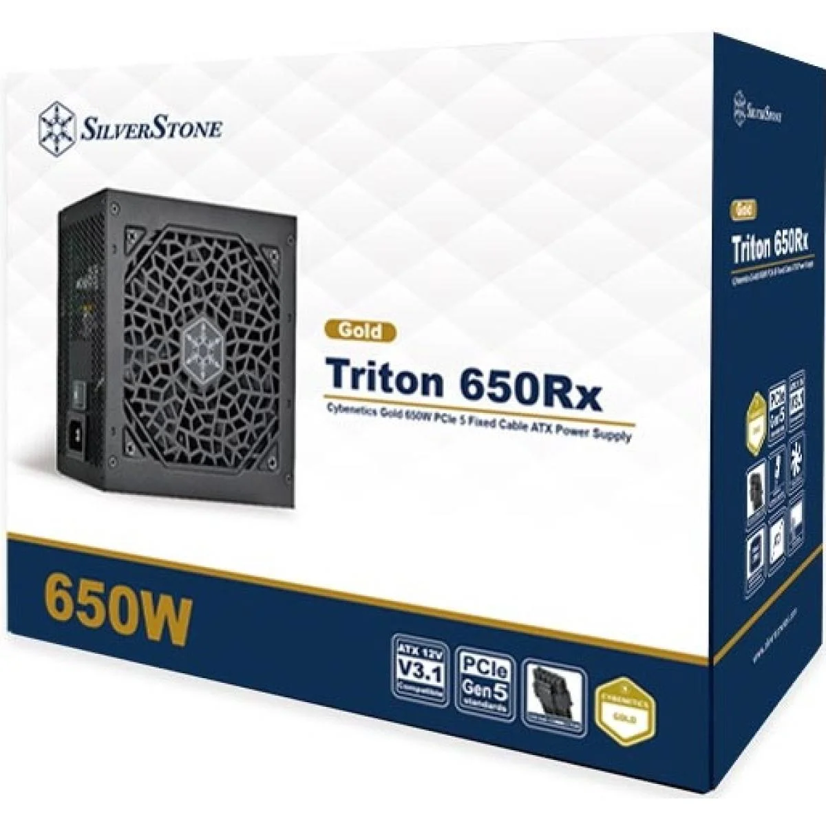 SilverStone Triton 650Rx Gold 650W ATX 3.1 Power Supply with PCIe 5.1