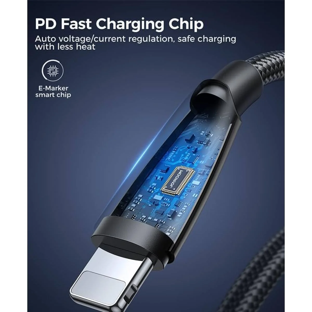 كيبل JOYROOM JR-A31-CL3 من USB-C إلى Lightning للشحن السريع 30W بطول 1.2 متر أسود - Thumbnail 5