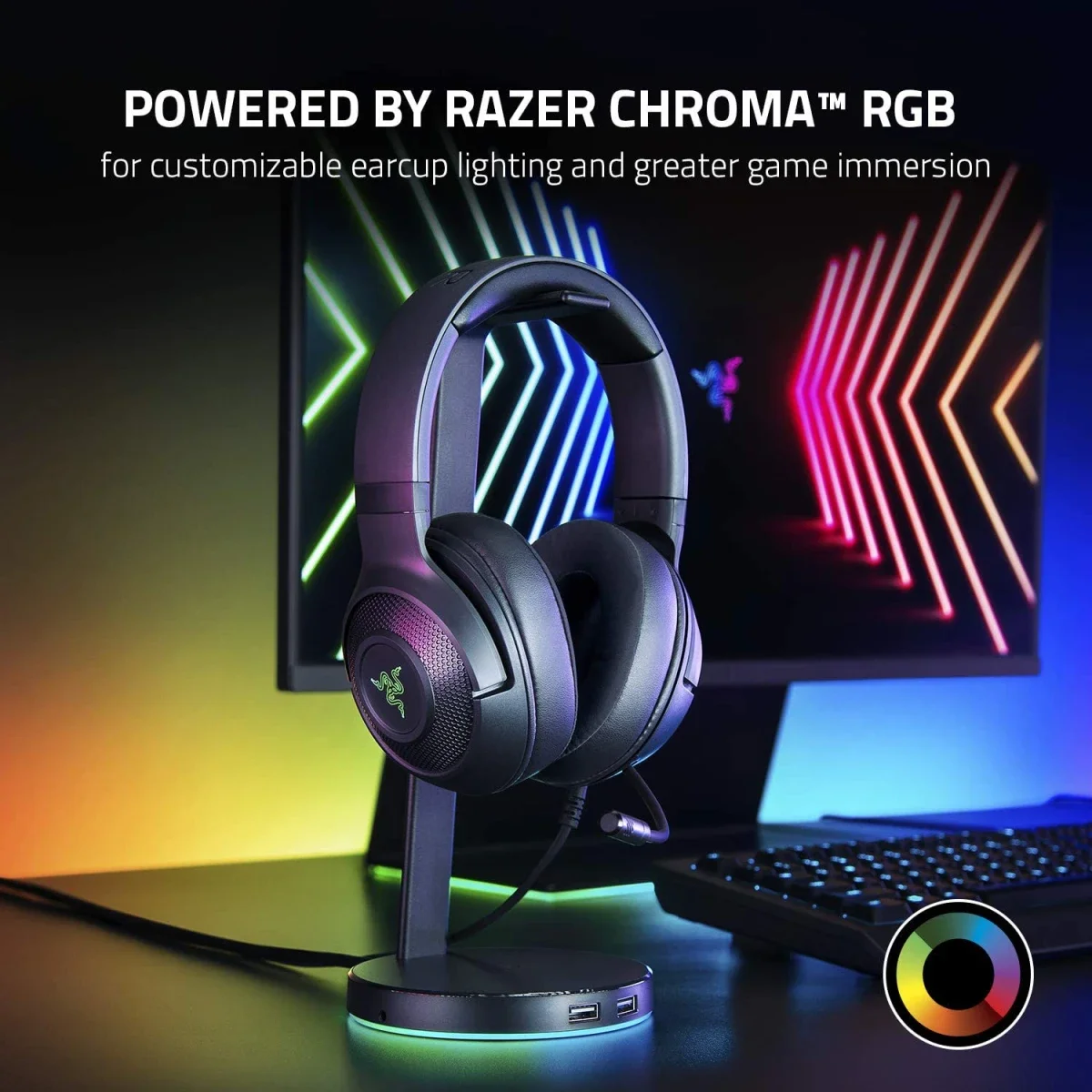 Razer Kraken V3 X Wired USB Gaming Headset with 7.1 Surround Sound, Black - Thumbnail 3