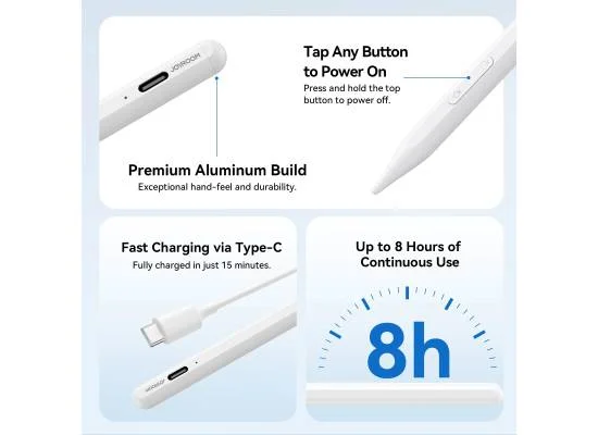 JOYROOM JR-K12 Pro Active Dual-Mode Stylus Pen with 2 Spare Nibs - Image 8