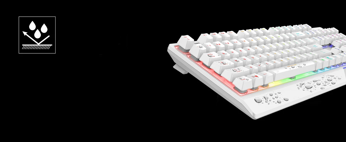 كيبورد ألعاب MSI Vigor GK30 RGB بإضاءة RGB 6 مناطق أبيض - Thumbnail 11