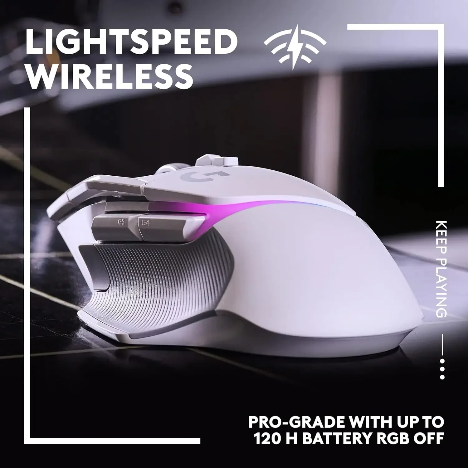 ماوس ألعاب لاسلكي مع إضاءة Logitech G502 X Plus Lightspeed أبيض - Image 5