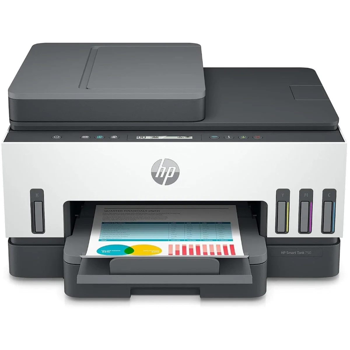 HP Smart Tank 750 All-in-One Color Printer, Auto Duplex, Wi-Fi, ADF, Print, Scan & Copy
