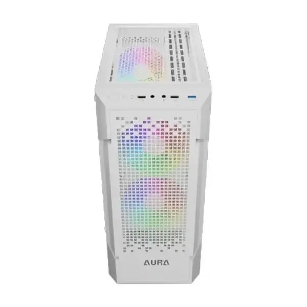 صندوق ألعاب GAMDIAS AURA GC7 ARGB ميد تاور باللون الأبيض - Thumbnail 2