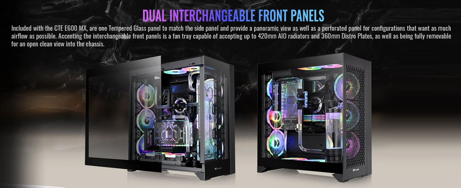 هيكل كمبيوتر Thermaltake CTE E600 MX E-ATX ميد تاور مع كابل Riser بطول 400mm PCIe 4.0 - أسود - Thumbnail 13
