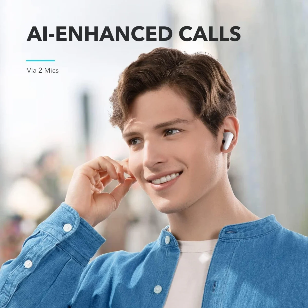 سماعات أذن لاسلكية بالكامل Anker Soundcore R50i بمشغلات باس 10 مم وبلوتوث 5.3 ووقت تشغيل 30 ساعة، أبيض - Image 6