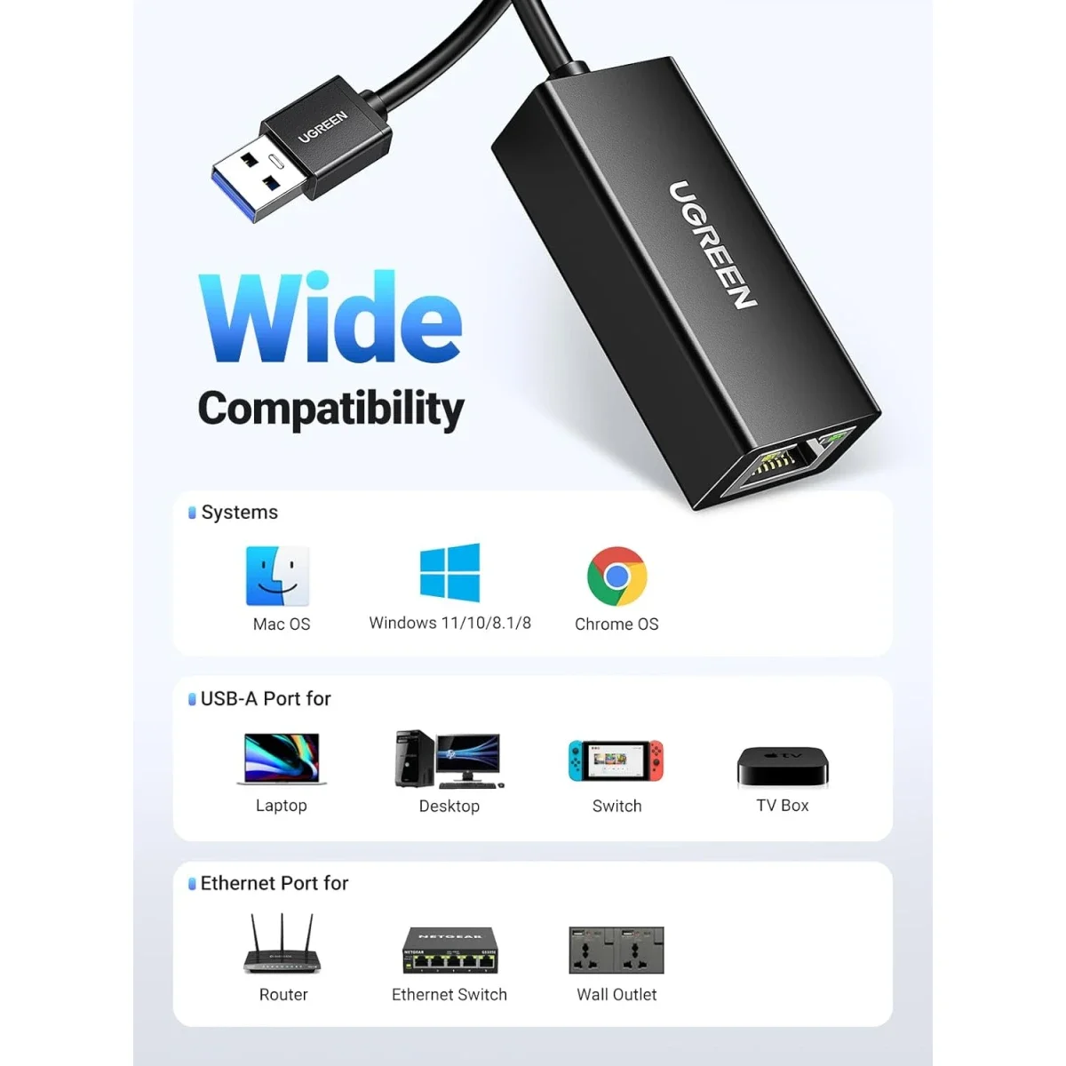 محول Ugreen USB 3.0 إلى RJ45 جيجابت إيثرنت - Thumbnail 4