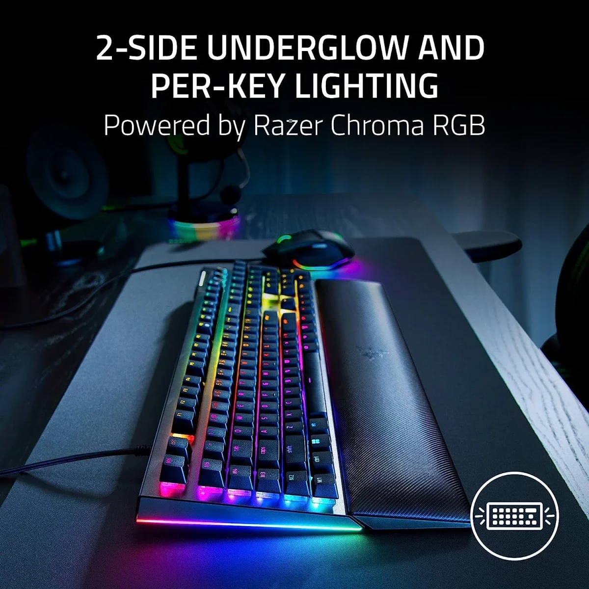 كيبورد ألعاب Razer BlackWidow V4 ميكانيكي بسويتشات خضراء - أسود - Thumbnail 2