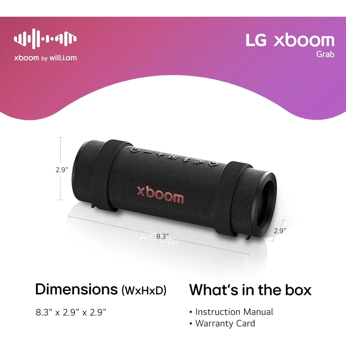 LG xboom Grab by will.i.am Portable Bluetooth Speaker with 30W Output - Thumbnail 5