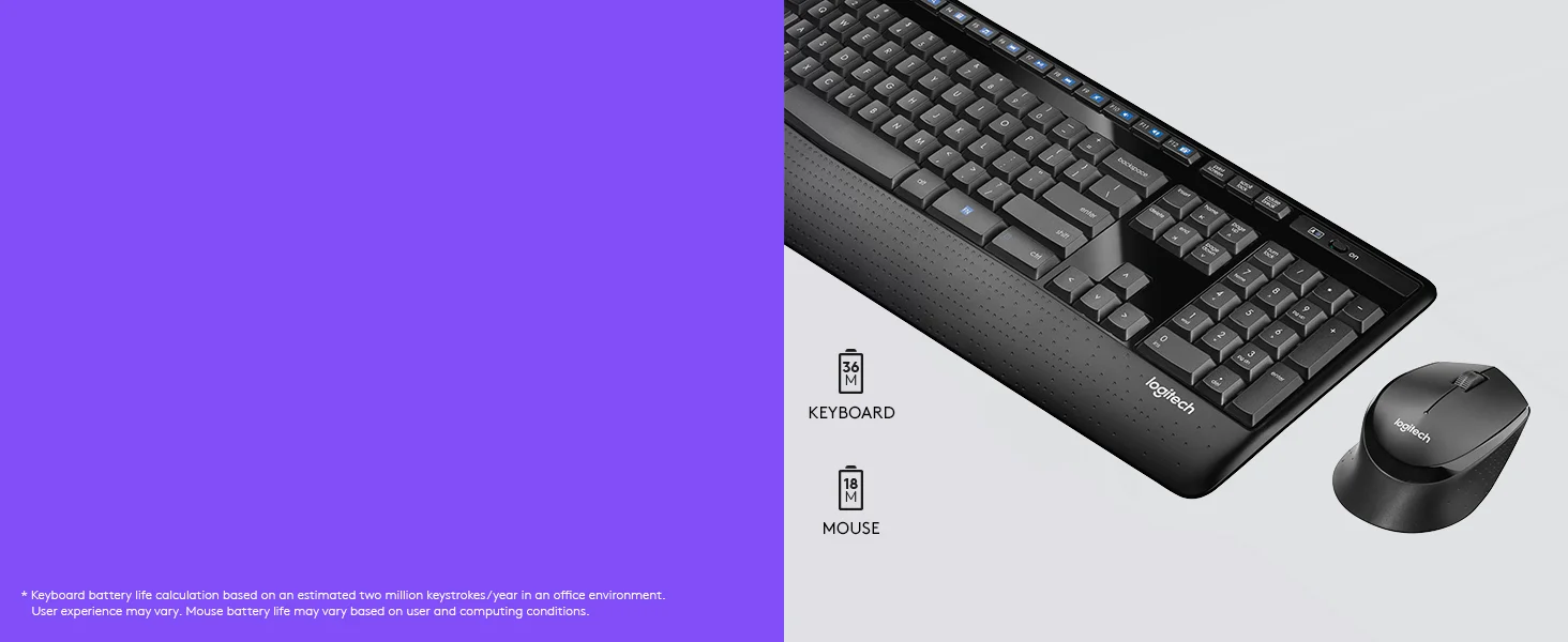 Logitech MK345 Wireless Keyboard and Mouse Combo with Palm Rest, Arabic/English Layout - Thumbnail 14
