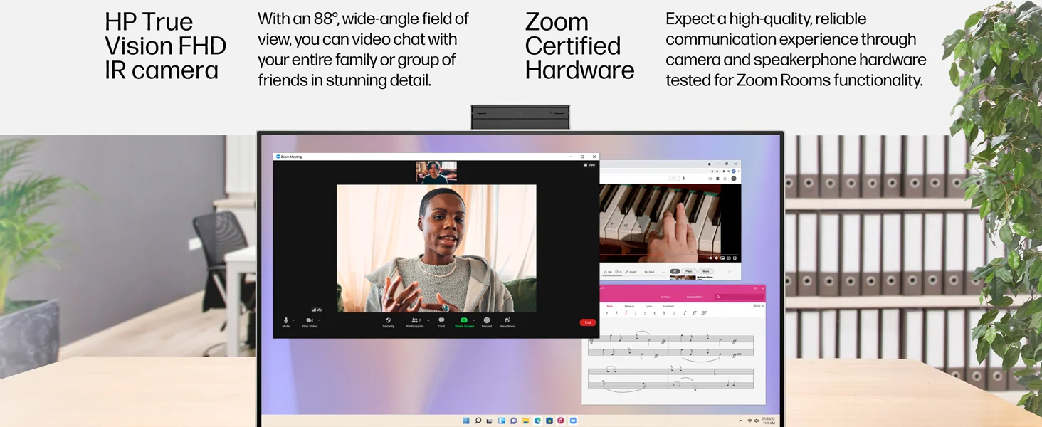 كمبيوتر الكل في واحد HP 27-cr0023ne PC مقاس 27 إنش Full HD IPS بمعالج Intel Core i5-1335U وذاكرة 16GB وتخزين 512GB SSD لون أبيض - Thumbnail 15