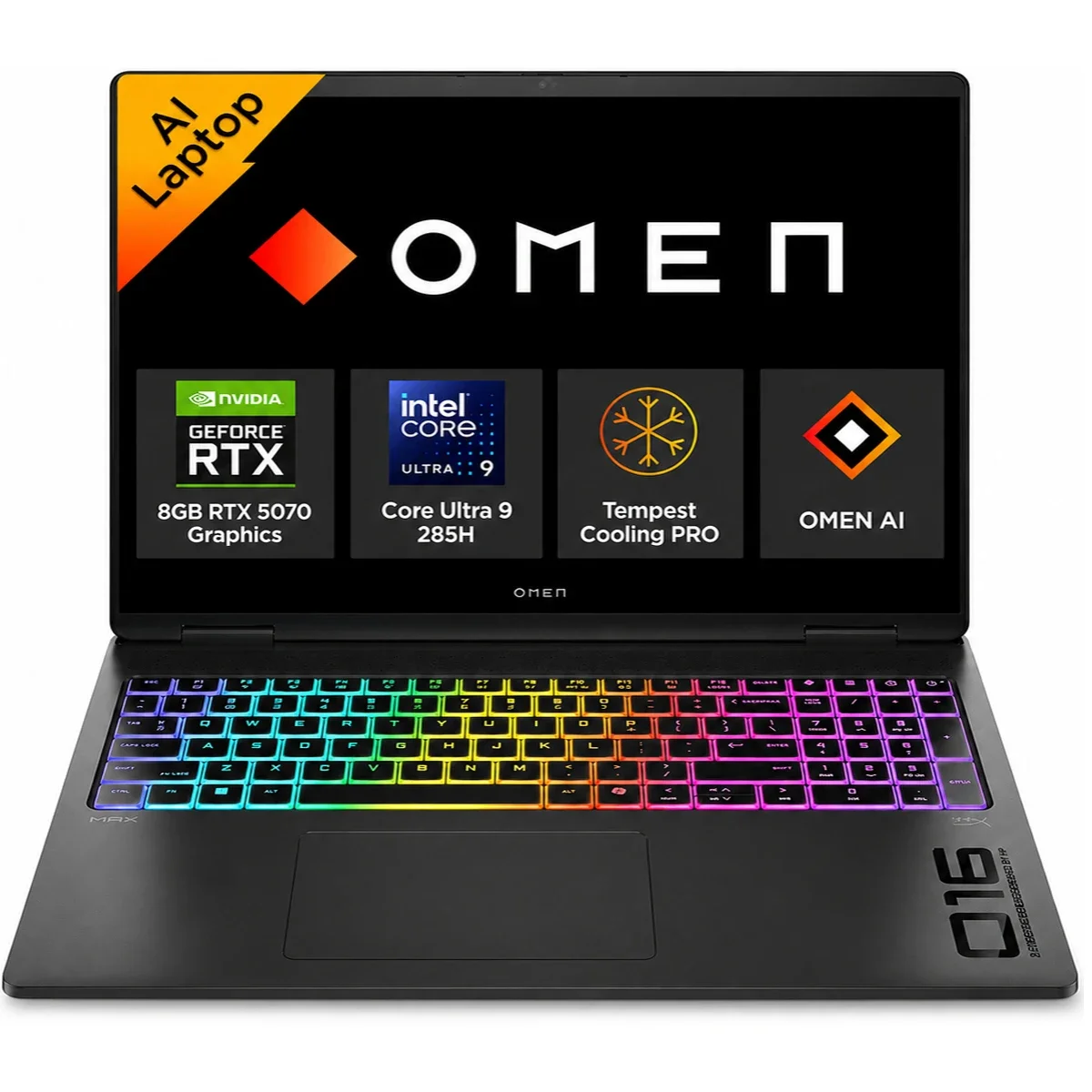 لابتوب ألعاب HP OMEN 16 16-an0020ne 16.0 إنش IPS 165Hz Core Ultra 9 285H RTX 5070 رام 16GB SSD 1TB لون Shadow Black - Image 1