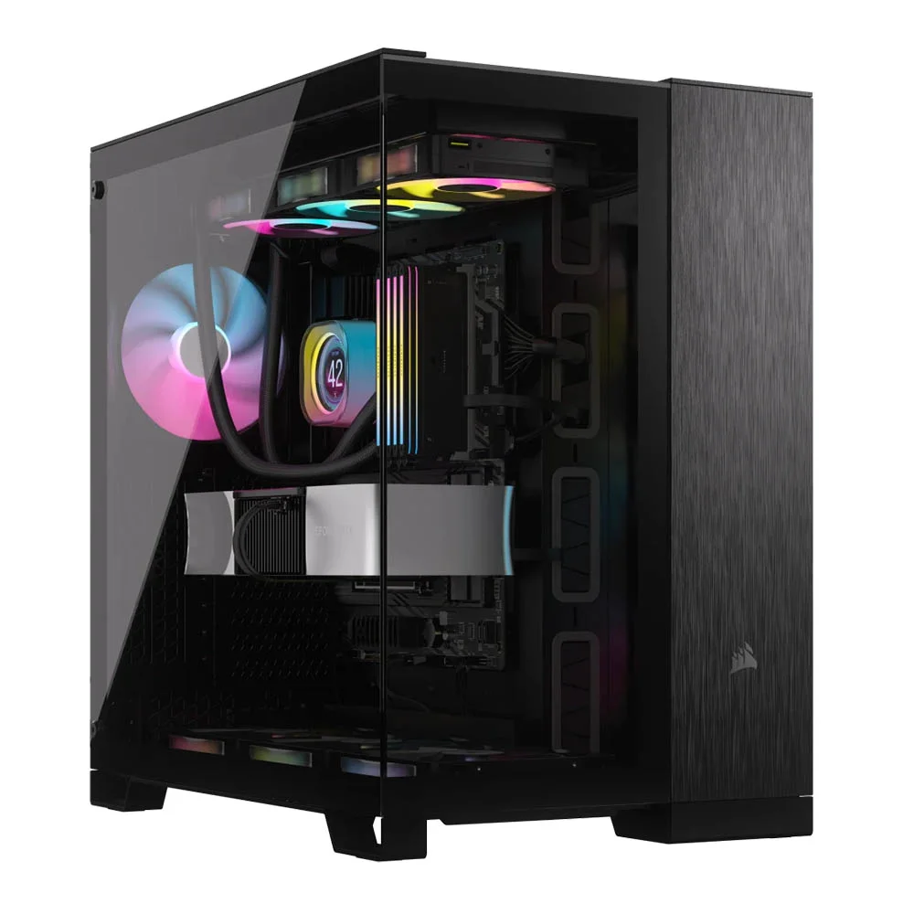 Corsair 6500X Dual-Chamber Mid-Tower PC Case – Black/Obsidian Aluminum – CC-9011283-WW