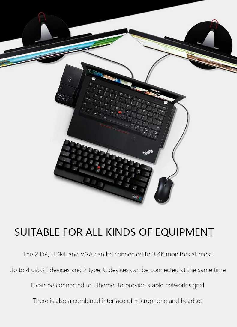 محطة إرساء Lenovo ThinkPad Ultra Docking Station 135W مع HDMI 2.0 وVGA و2x DisplayPort و2x USB-C 3.1 - Image 7