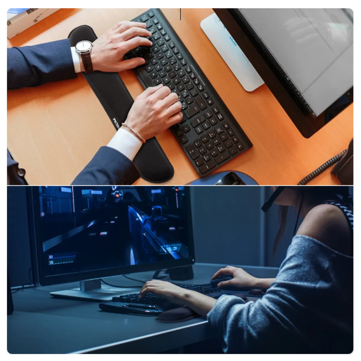 طقم مساند معصم للكيبورد والماوس VicTsing PC148 من ميموري فوم بتصميم مريح - Image 4