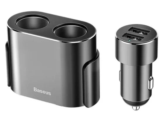 Baseus High Efficiency 80W Car Cigarette Lighter Splitter with Dual USB 3.1A - Black - Image 7