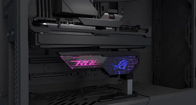 حامل بطاقة رسومات Asus XH01 ROG Herculx قابل للتعديل بدون أدوات باللون الأبيض - Thumbnail 11