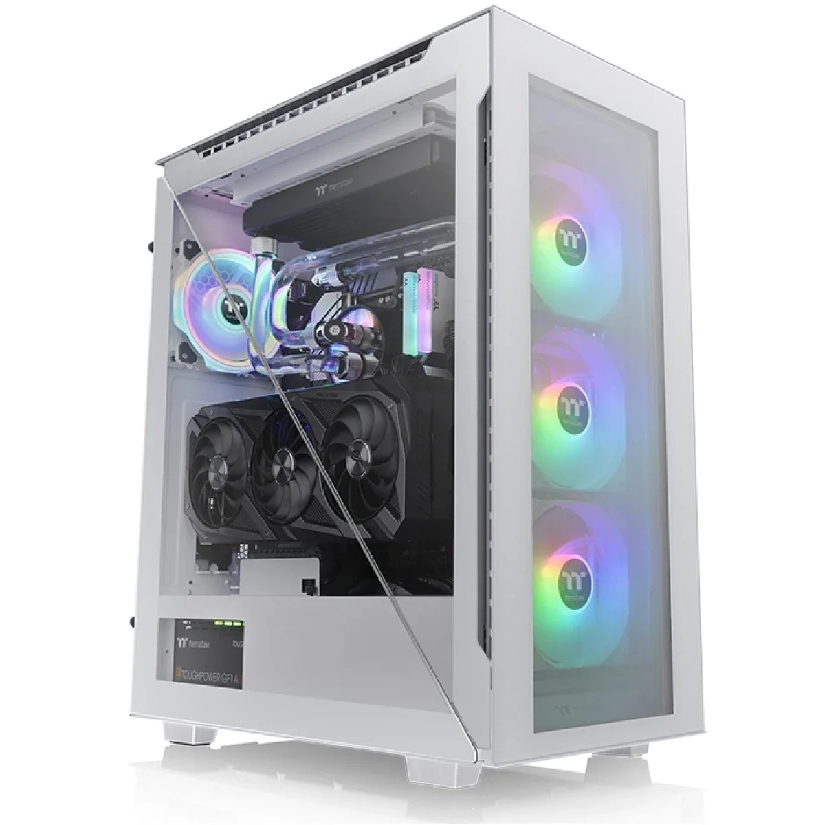 Thermaltake Divider 500 Mid-Tower Case with 3x120mm ARGB Front Fans + 1x120mm Rear Fan - White