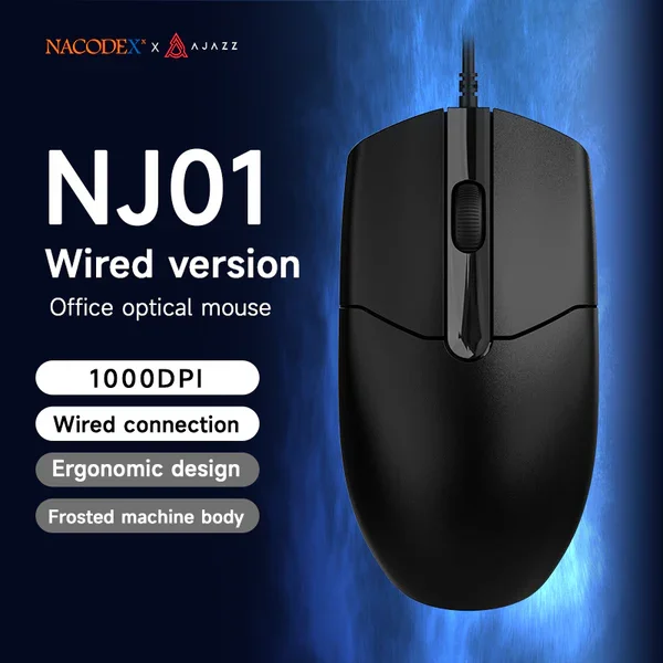 ماوس AJAZZ NJ01 بصري سلكي بأزرار هادئة، 1000 DPI، حوالي 78 غرام، أسود - Image 5