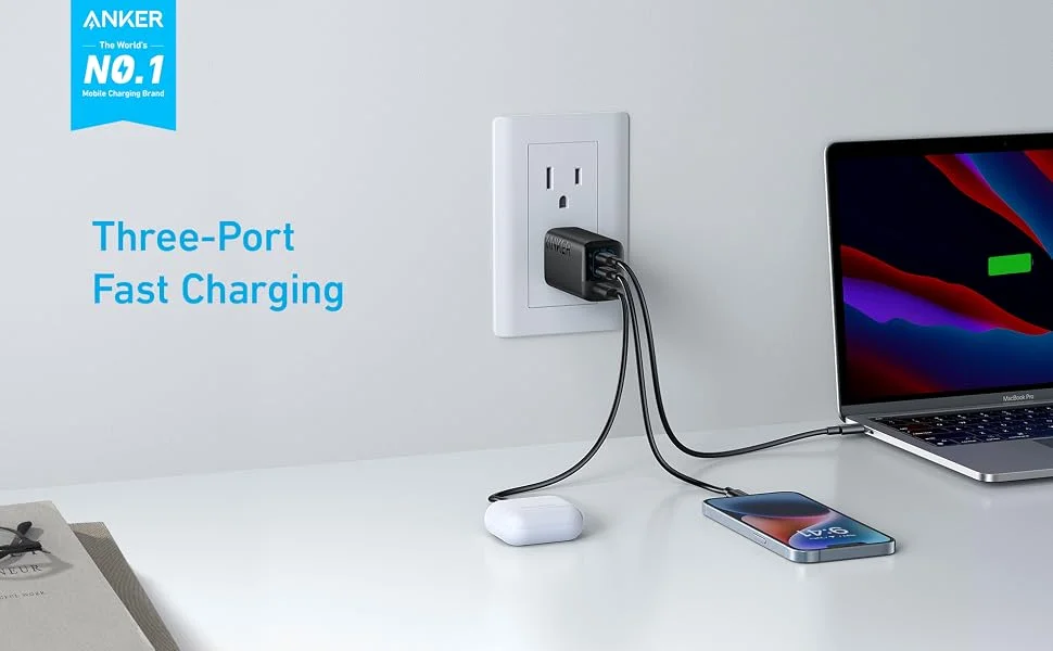 شاحن Anker 335 سريع 67 واط USB-C ثلاثي المنافذ A2673 - Thumbnail 8