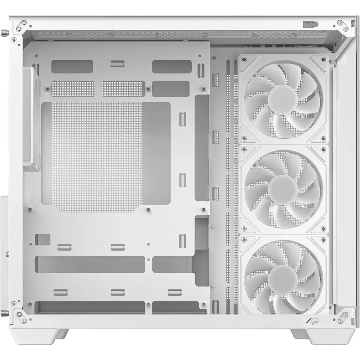 هيكل كمبيوتر DeepCool CG530 4F بانورامي ATX ميد تاور مع 4 مراوح مثبتة مسبقًا وتصميم ثنائي الحجرة، أبيض - Image 5