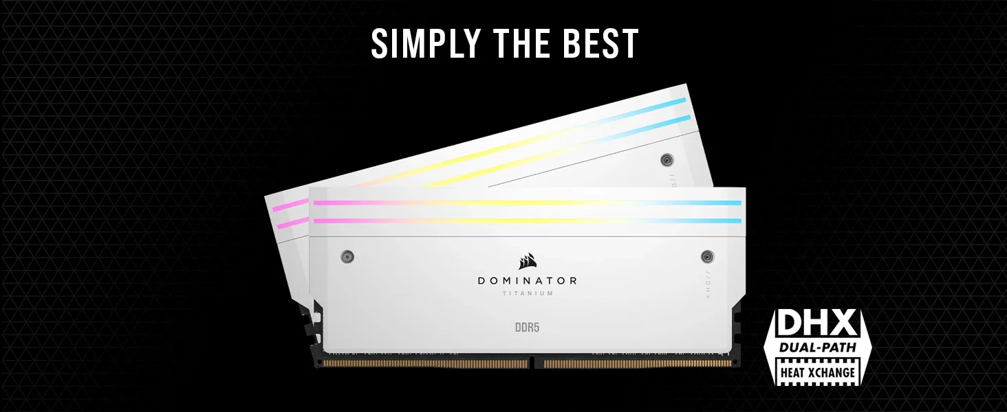 ذاكرة مكتبية Corsair Dominator Titanium RGB بسعة 32GB (2 × 16GB) DDR5 6000MHz - White - Image 12