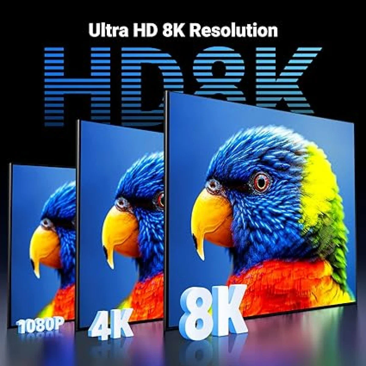 كابل Ugreen HDMI 2.1 مضفر 8K بطول 10 قدم، 48Gbps، 8K@60Hz، 4K@240Hz - Thumbnail 2