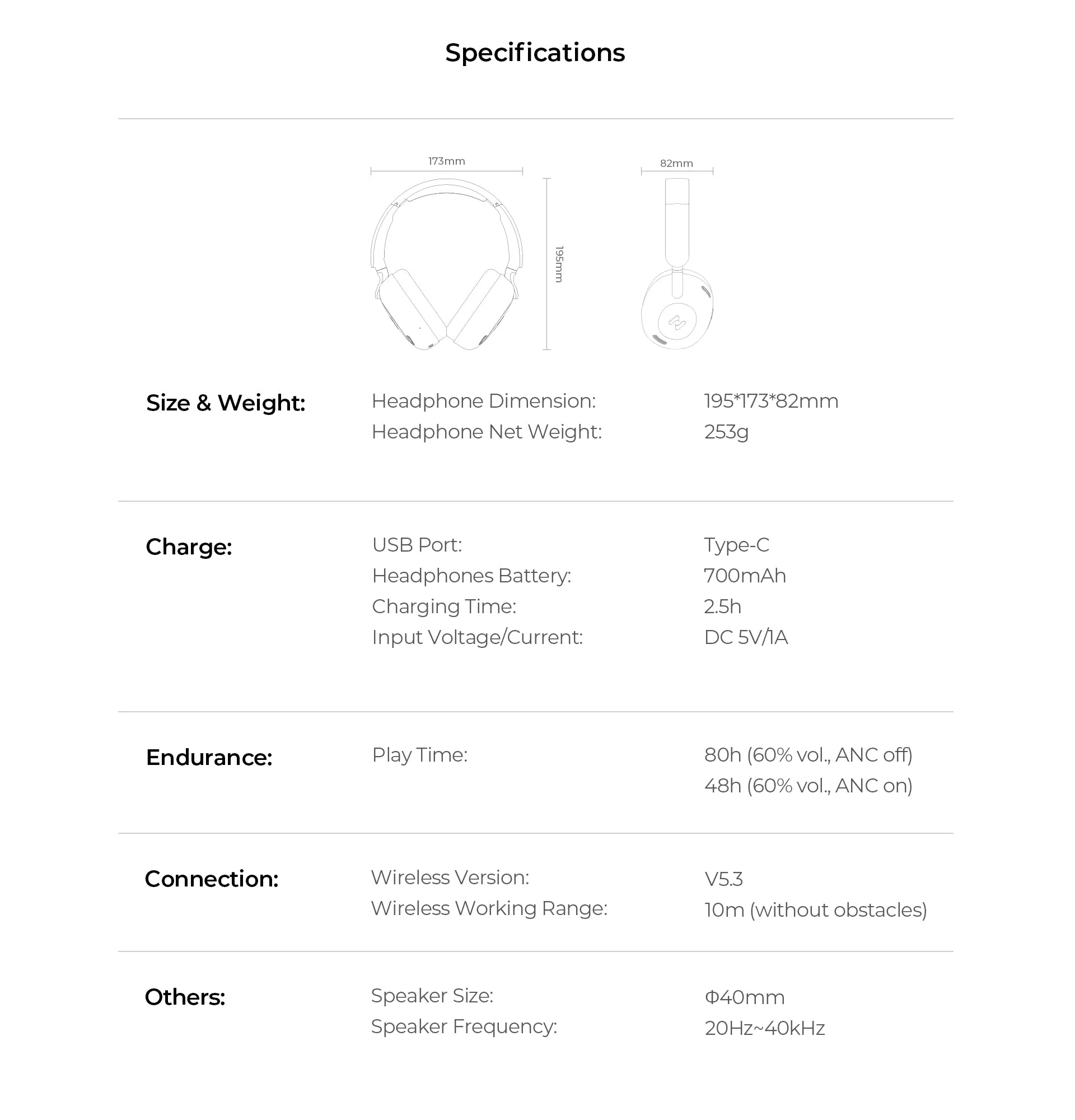 HAVIT H655BT PRO ANC Wireless Over-Ear Noise Cancelling Headphones - Thumbnail 18