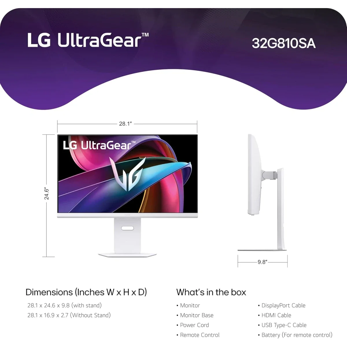 LG 32G810SA UltraGear 32-inch 4K IPS Gaming Monitor, 144Hz, 1ms, White - Image 8