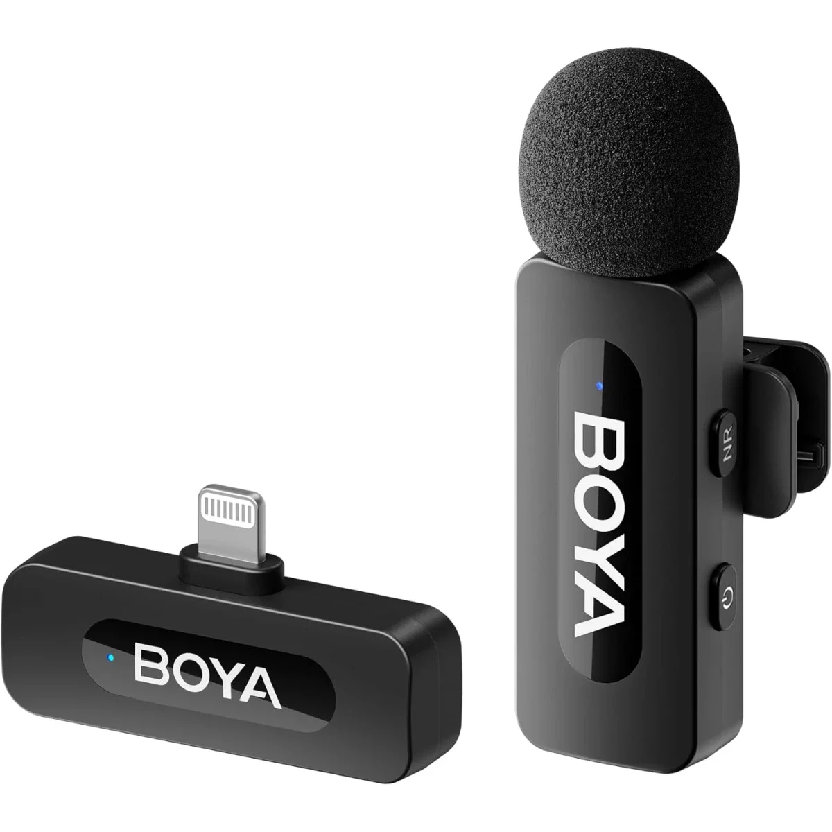 ميكروفون لافالير لاسلكي Boya BY-V1 مع مستقبل Lightning ومدى 100 متر - أسود