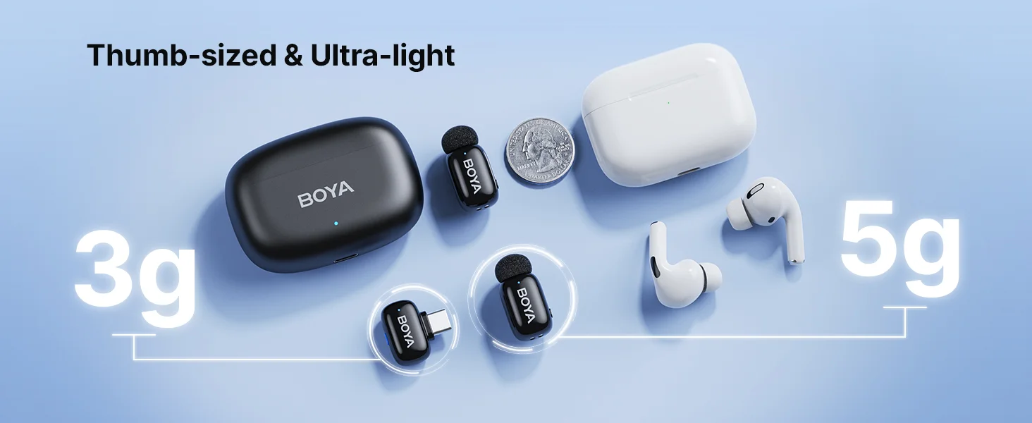 Boya mini 2-02 Type-C Wireless Lavalier Microphones for iPhone 15/16/17 & Android, Silver - Thumbnail 11