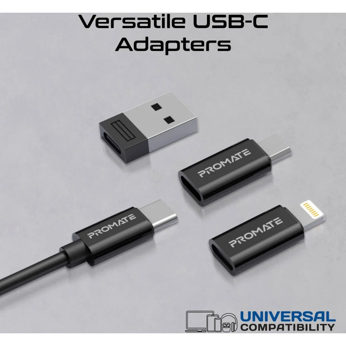 عدة السفر وكابل الشحن Promate PERK USB-C بقدرة 60 واط - أسود - Image 6