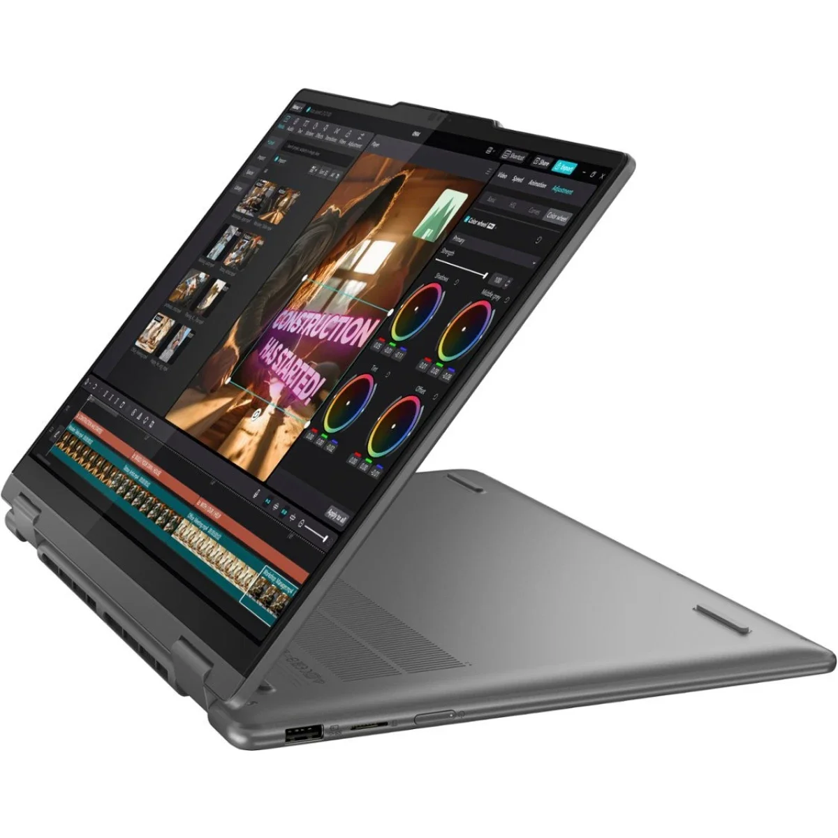لابتوب Lenovo Yoga 7 16 2-in-1 2024 بمعالج Intel Core Ultra 7 i7-155U وذاكرة 16GB وتخزين 1TB SSD وشاشة لمس 16.0 إنش Storm Grey - Thumbnail 3