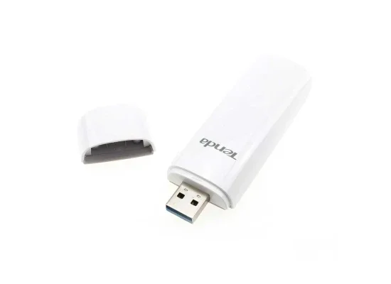 Tenda U12 AC1300 Dual-Band USB 3.0 Wi-Fi Adapter with High-Gain Antenna, White