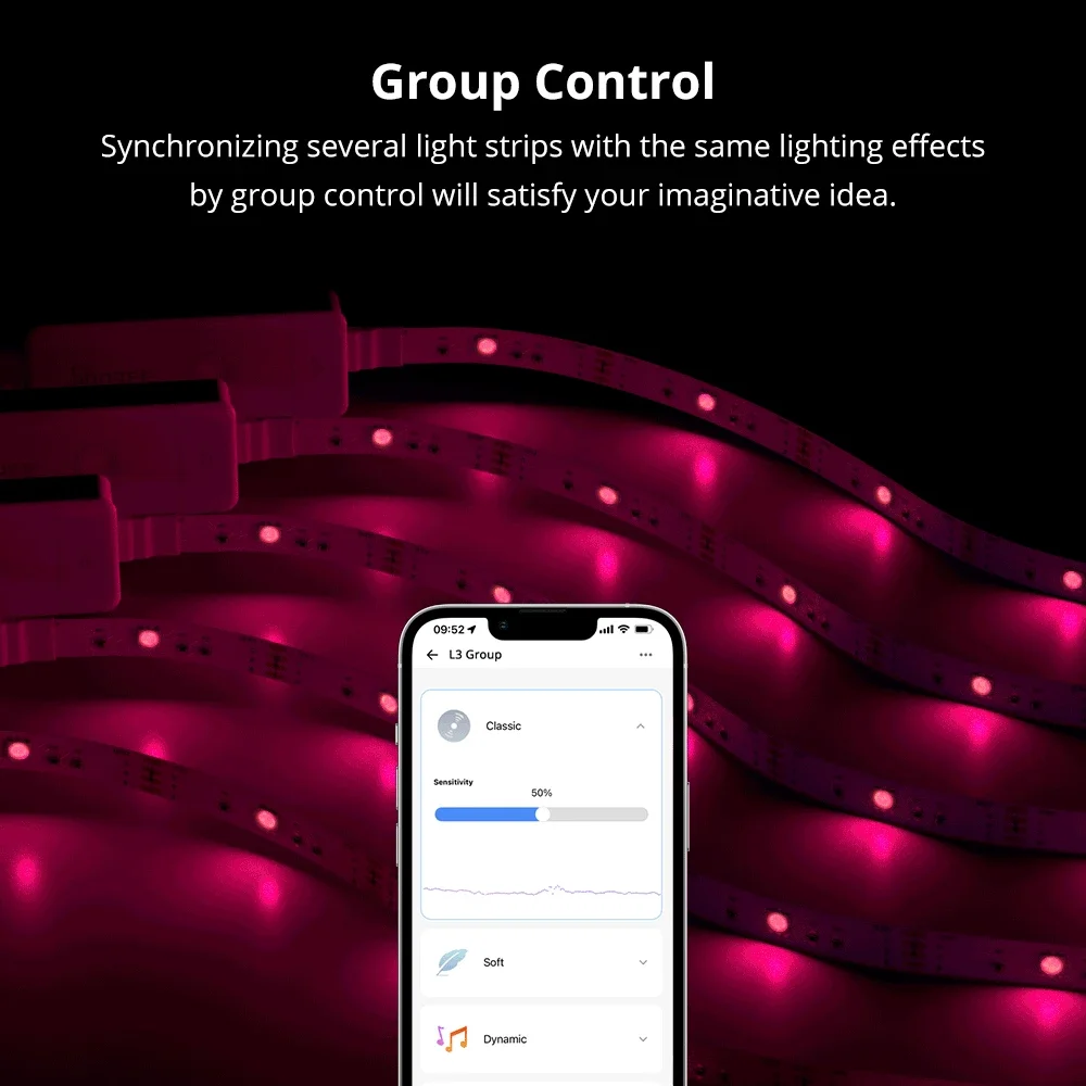 شريط إضاءة LED RGB 5050 واي فاي SONOFF L3 بطول 5 متر متوافق مع Alexa وGoogle Home وSmartThings - Image 16