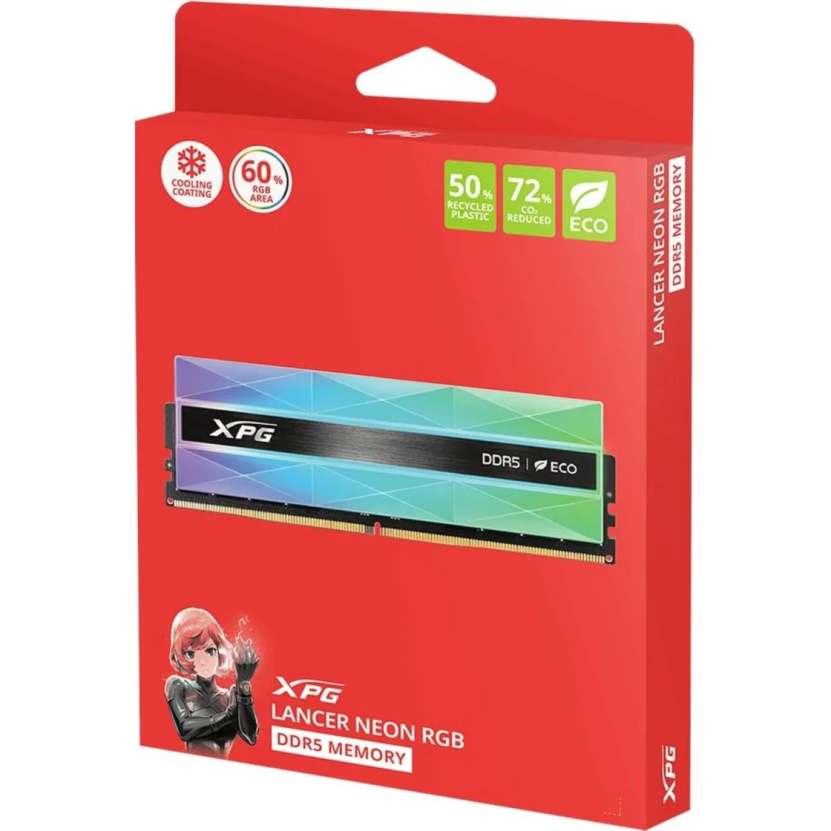 ADATA XPG LANCER NEON RGB 32GB (2x16GB) DDR5 6400MHz CL32 Silver Desktop Memory
